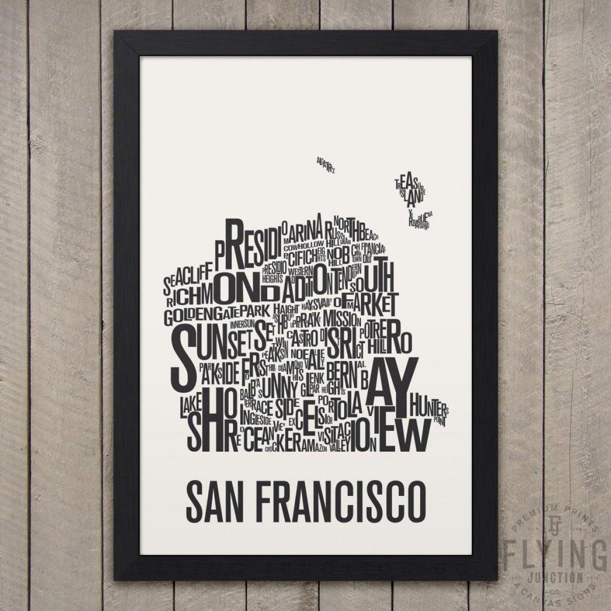 ซานฟรานซิสโก typography แผนที่