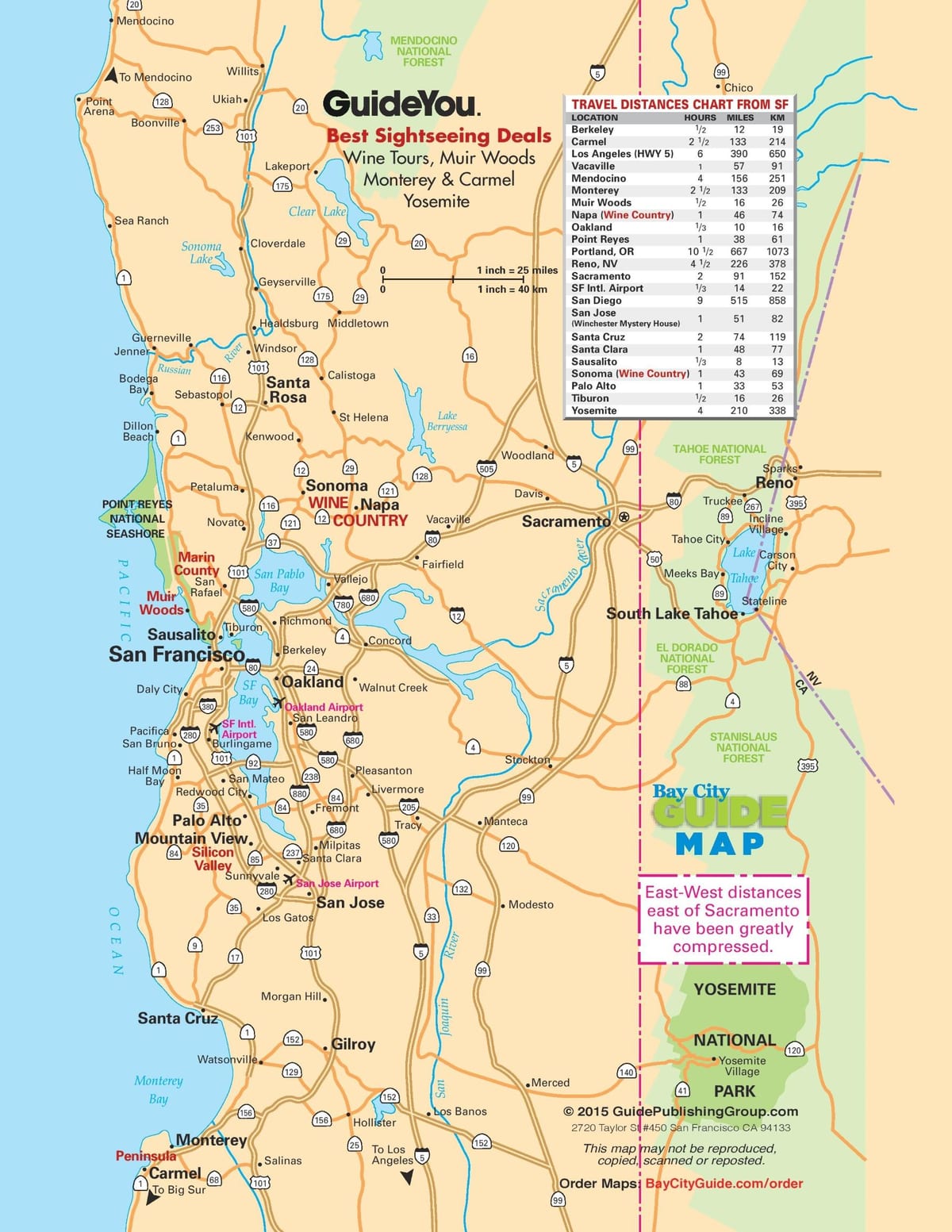 แผนที่ของซานฟรานซิสโกบนถนน