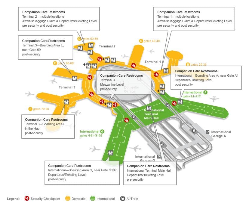 SFO เทอร์มินัลอง 3 ประตูแผนที่