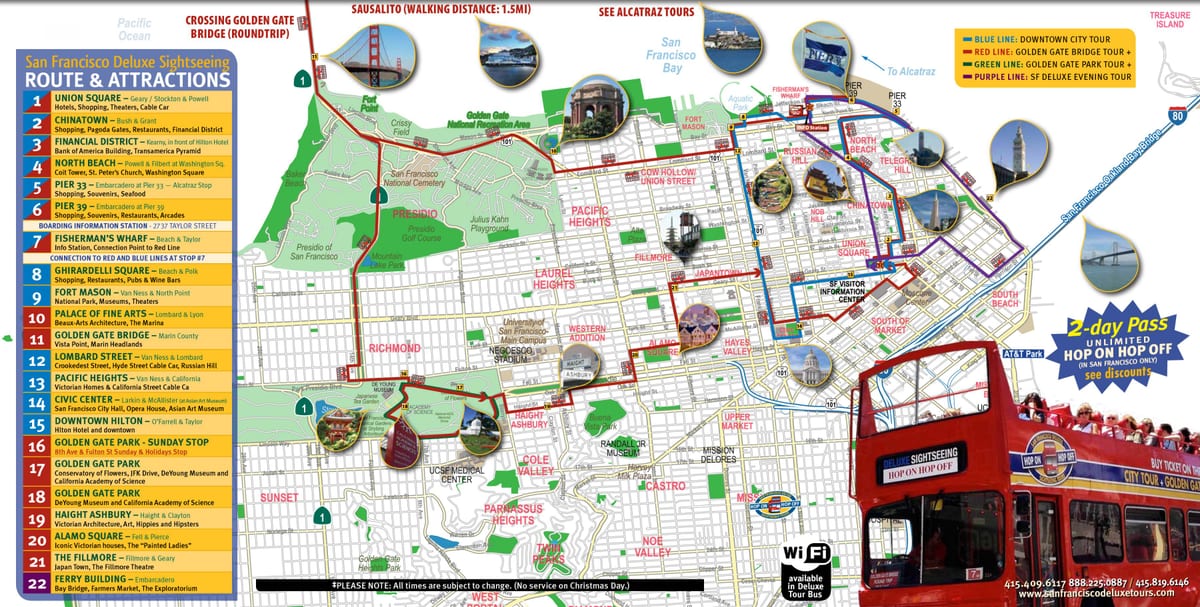 SFO attractions แผนที่