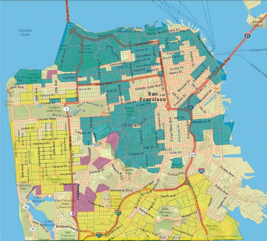 แผนที่ของซานฟรานซิสโก gis