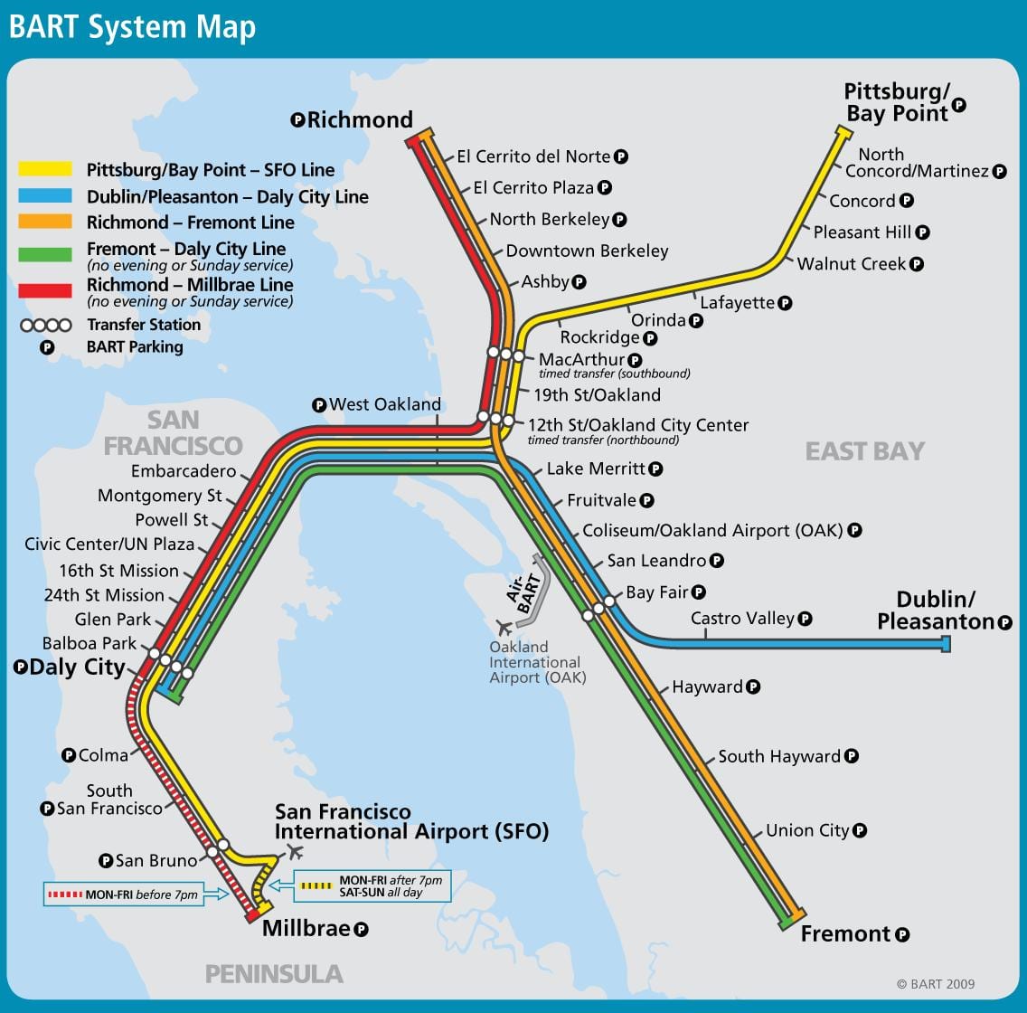 ซานฟรานซิสโกบาร์ทระบบนแผนที่
