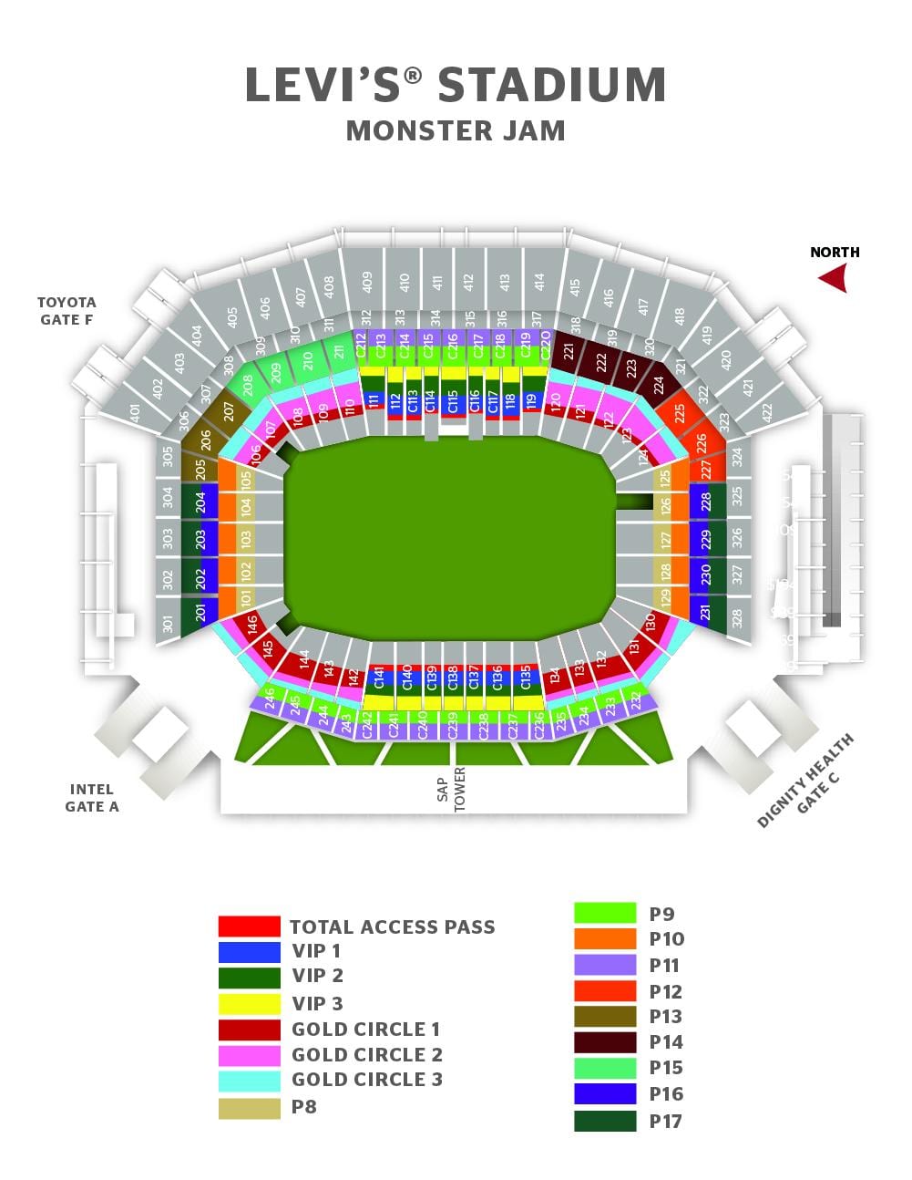 แผนที่ของลีวายเป็นสนามกีฬาประตู