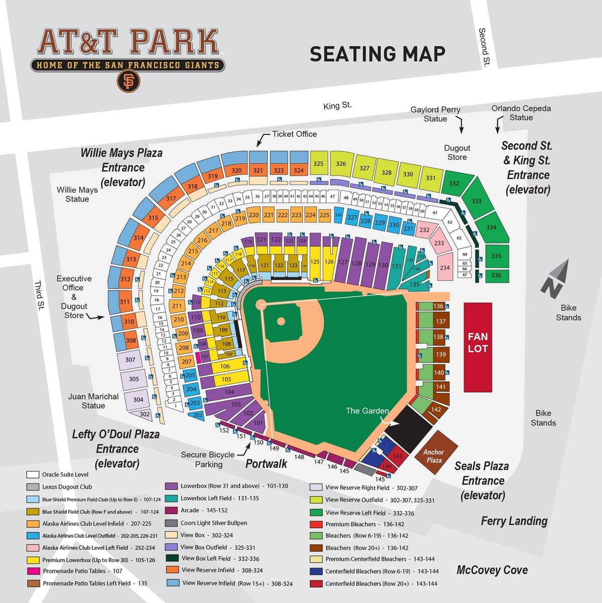 แผนที่ของ at&t พาร์ค..ที่สวยงาม