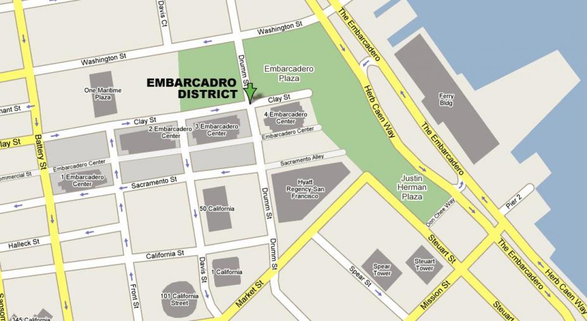 แผนที่ของ embarcadero ซานฟรานซิสโก