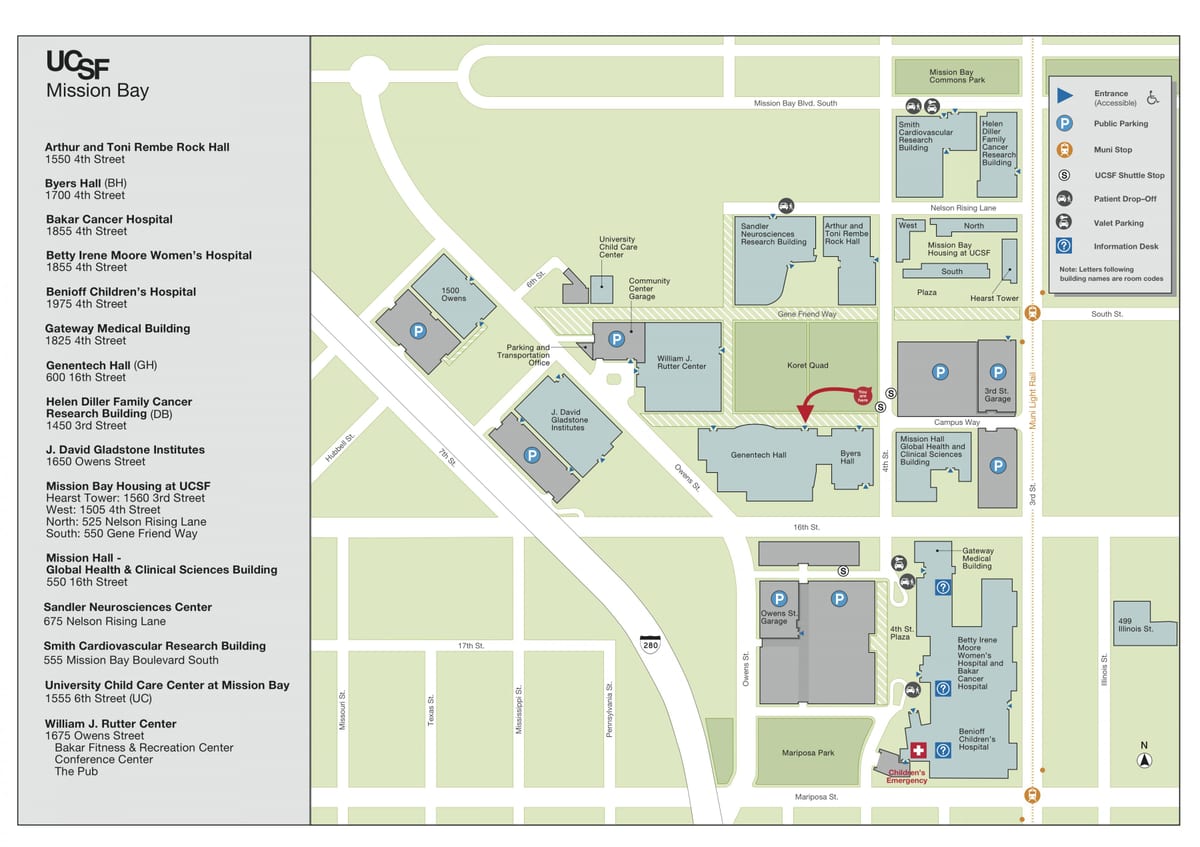 แผนที่ของ genentech