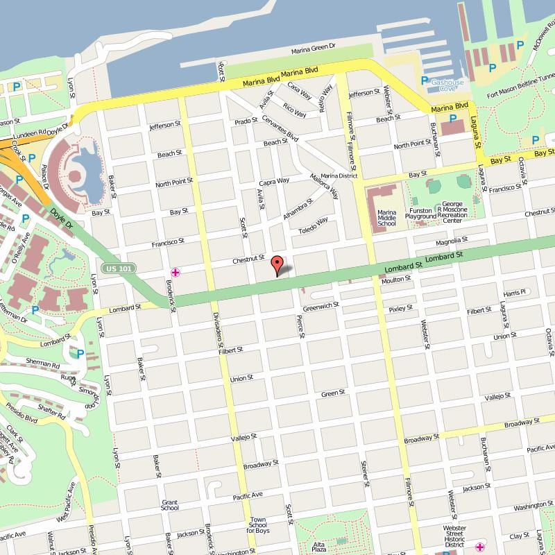 แผนที่ของ lombard ถนนซานฟรานซิสโก
