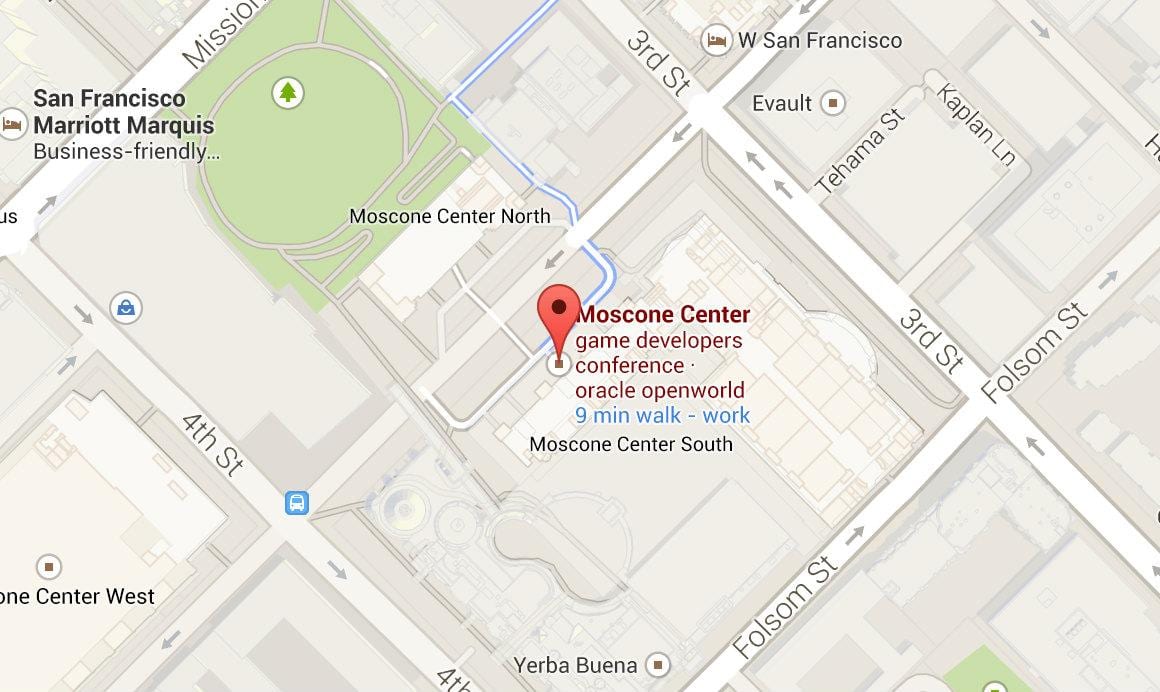 แผนที่ของ moscone ศูนย์ซานฟรานซิสโก