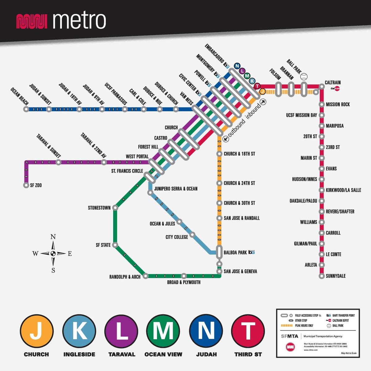 muni แผนที่รถไฟใต้ดิน