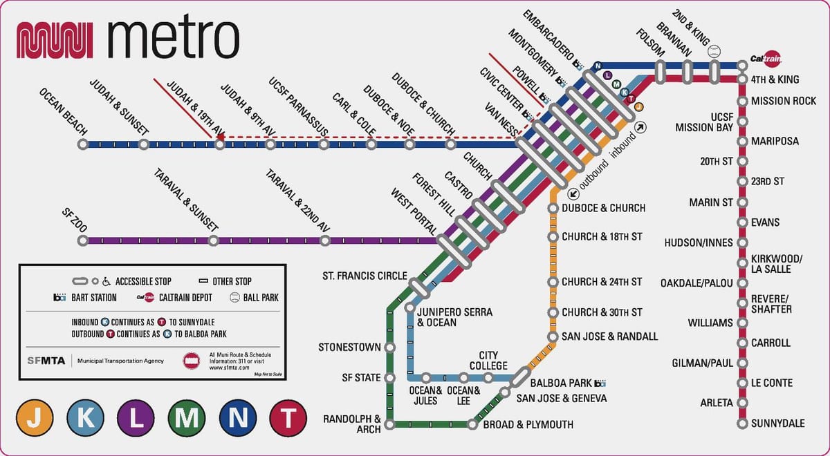 แผนที่ของ muni n เส้น