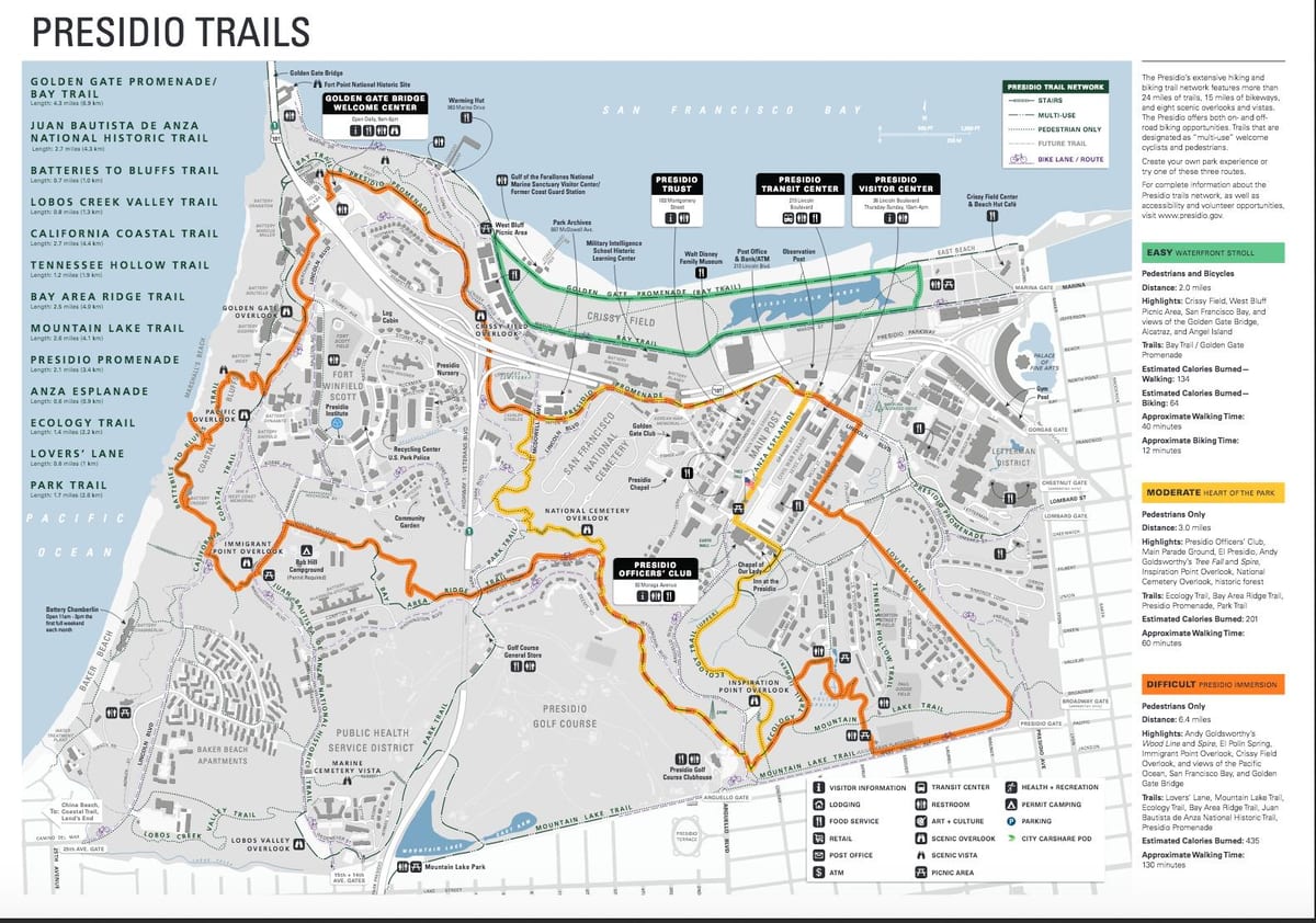 แผนที่ของซานฟรานซิสโก presidio