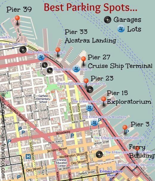 แผนที่ของ SF จอดรถ