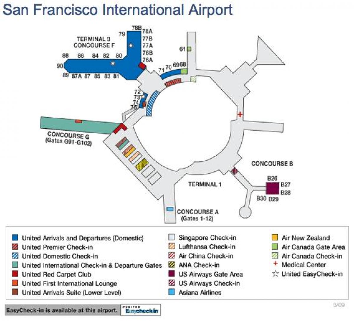 ซานฟรานซิสโกสนามบินแผนที่เป็นหนึ่ง