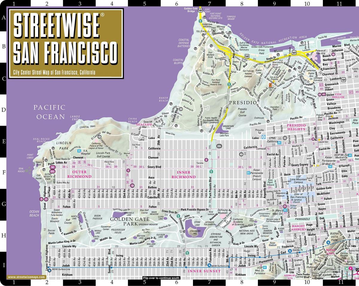 แผนที่ของ streetwise ซานฟรานซิสโก