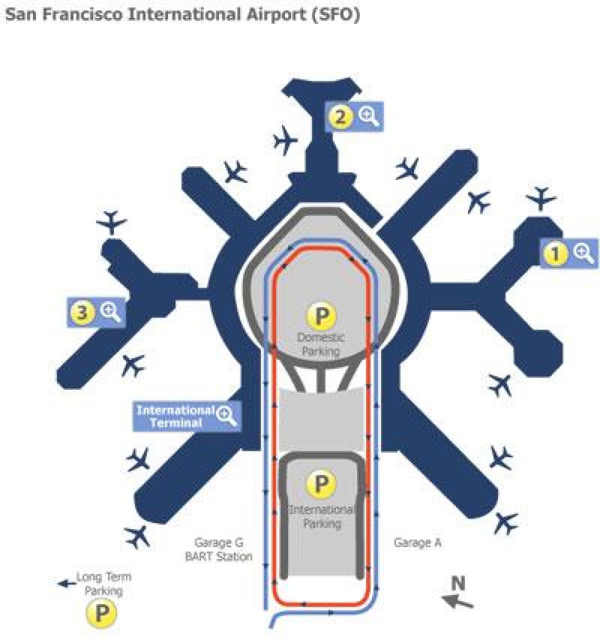 ซานฟรานซิสโกสนามบินแผนที่ประตู