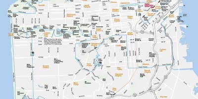 แผนที่ของซานฟรานซิสโกสถานที่สำคัญ