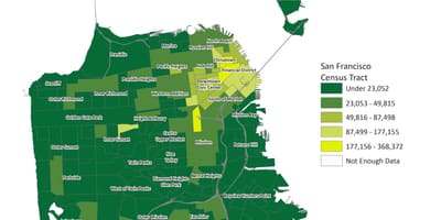 แผนที่ของซานฟรานซิสโกประชากรความหนาแน่น