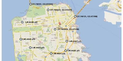 แผนที่ของซานฟรานซิสโกพิกัด