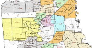แผนที่ของซานฟรานซิสโก neighborhoods กับถนน