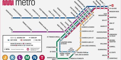 ซานฟรานแผนที่รถไฟใต้ดิน