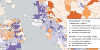 แผนที่ของซานฟรานซิสโก gentrification