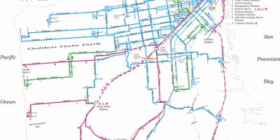 แผนที่ของซานฟรานซิสโก trolleybus