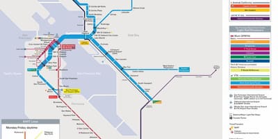บาร์ทประจำสถานีซานฟรานซิสโกบนแผนที่
