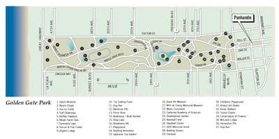 แผนที่ของสวนสาธารณะโกลเด้นเกท 