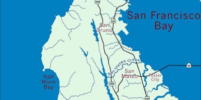 แผนที่ของอ่าวบริเวณ peninsula