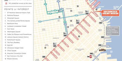 SFO เคเบิลทีวีของรถบนแผนที่