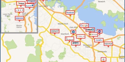 แผนที่ของหุบเขาเหมือนน้ำหนักของซิลิกองทัวร์