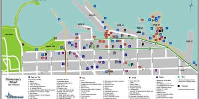 แผนที่ของซานฟรานซิสโกชาวประมงท่าเรือนั่น