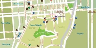 แผนที่ของ bernal ไฮซานฟรานซิสโก