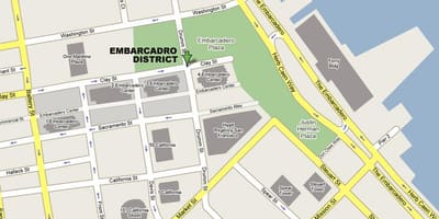 แผนที่ของ embarcadero ซานฟรานซิสโก