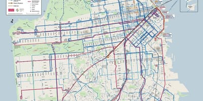 SF muni นแผนที่เส้นทาง