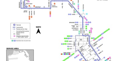 ซานฟรานซิสโกรถ 30 แผนที่เส้นทาง