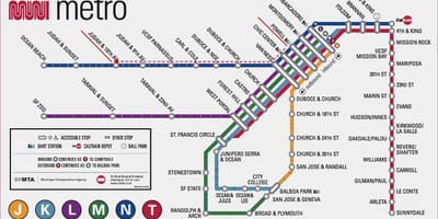แผนที่ของ muni n เส้น