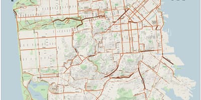 ซานฟรานซิสโกจักรยานบนแผนที่