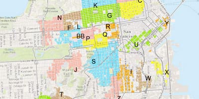 แผนที่ของ SF ที่อยู่อาศัยหลานจอดรถ
