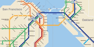 SFO แผนที่รถไฟใต้ดิน