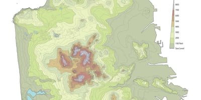 ซานฟรานซิสโก topographic แผนที่