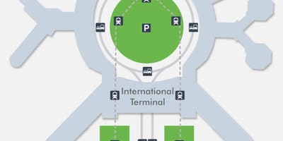 แผนที่ของ SFO สนามบินเทอร์มินัล 1