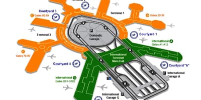 SFO ระหว่างประเทศเทอร์มินัล arrivals แผนที่