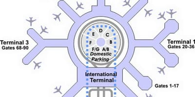 แผนที่ของ SFO เทอร์มินัล g