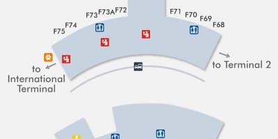 SFO นแผนที่สนามบินเทอร์มินัล 3