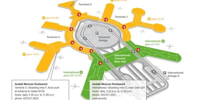 SFO เทอร์มินัล 2 ประตูแผนที่